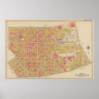 Vintage Brooklyn Kaart | George Washington Bromley