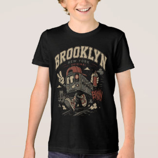 Vintage Brooklyn New York Subway Cartoon Tri-Blend Shirt