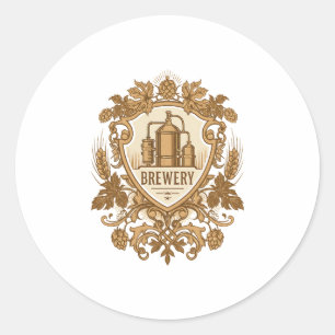 Vintage brouwerij-embleem sticker Klassieke amba