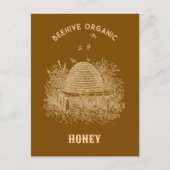 Vintage Brown Beehive Briefkaart (Voorkant)