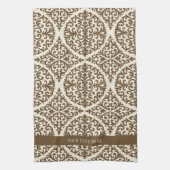 Vintage Brown Damask Heirloom Theedoek (Verticaal)