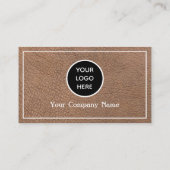 Vintage Brown Leather Logo Company Texture Visitekaartje (Achterkant)