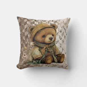 Vintage Brown Teddy Bear Kussen