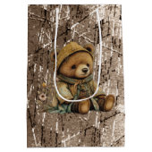 Vintage Brown Teddy Bear Medium Cadeauzakje (Achterkant)