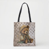 Vintage Brown Teddy Bear Tote Bag (Voorkant)