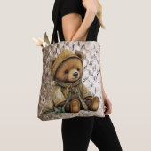 Vintage Brown Teddy Bear Tote Bag (Dichtbij)