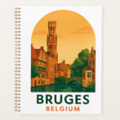 Vintage Bruges Belgium Travel Art Planner – Retro  (Voorkant)