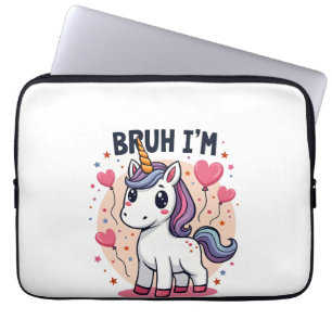 Vintage Bruh Ik ben 8 Eenhoorn Verjaardagsfeestje Laptop Sleeve