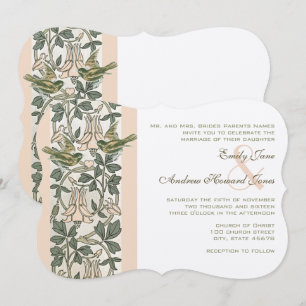 Vintage Bruid Blush RozeHoningbloem Bloemige Trouw Kaart