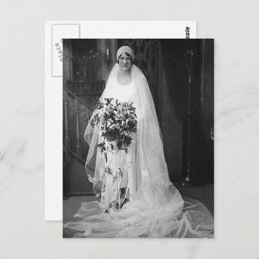 Vintage bruid briefkaart (Voorkant / Achterkant)