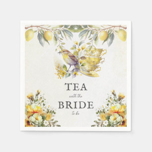 Vintage Bruids Lemon Thee Feestje Servet