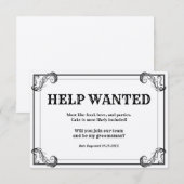Vintage bruidsjonker hulp gevraagd advertentie kaart (Voorkant / Achterkant)
