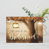 Vintage Bruidsmeisje kaart met boom (Staand voorkant)