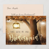 Vintage Bruidsmeisje kaart met boom (Voorkant / Achterkant)
