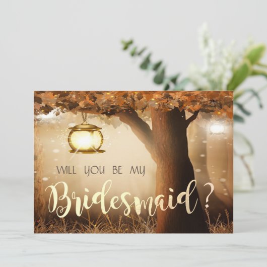 Vintage Bruidsmeisje kaart van een boom (Staand voorkant)