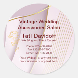 Vintage Bruiloft Accessoires Salon golden lila Ronde Sticker