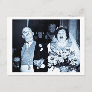 Vintage bruiloft Afbeelding - Happy Couple (Cyanot Briefkaart