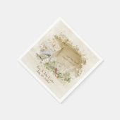 vintage bruiloft album met daisies servet (Hoek)