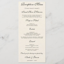 Vintage bruiloft Antiek roze rozenbloem Menu