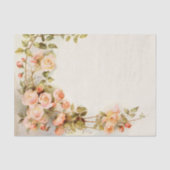 Vintage bruiloft Antiek roze rozenbloem Tissuepapier (Voorkant)