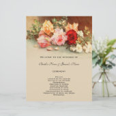 Vintage bruiloft, Antiek Rozen Bloemen Stilleven (Staand voorkant)