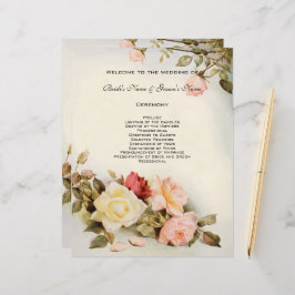 Vintage Bruiloft Antiek Tuin Roos Bloem Programma