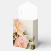 Vintage Bruiloft Antiek Tuin Roos Bloemen Bedankdoosjes (Geopend)