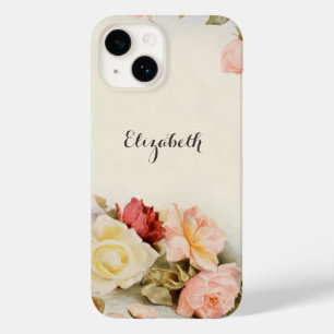 Vintage Bruiloft Antiek Tuin Roos Bloemen Case-Mate iPhone 14 Hoesje