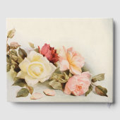 Vintage Bruiloft Antiek Tuin Roos Bloemen Gastenboek (Achterkant)