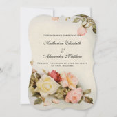Vintage Bruiloft Antiek Tuin Roos Bloemen Kaart (Voorkant)