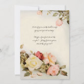 Vintage Bruiloft Antiek Tuin Roos Bloemen Kaart (Achterkant)