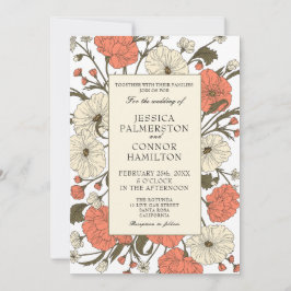 Vintage bruiloft Art Nouveau Floral Kaart