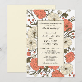 Vintage bruiloft Art Nouveau Floral Kaart
