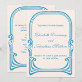 Vintage bruiloft Art Nouveau gestileerde pauw voge Kaart (Voorkant / Achterkant)