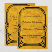 Vintage bruiloft Art Nouveau gestileerde pauw voge Kaart (Voorkant / Achterkant)