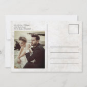 Vintage bruiloft bedankkaart, bruiloft krant bedankkaart (Achterkant)