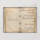 Vintage bruiloft Bewaar de datum Aankondigingskaart (Achterkant)