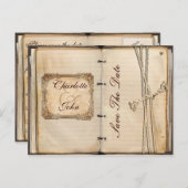 Vintage bruiloft Bewaar de datum Aankondigingskaart (Voorkant / Achterkant)