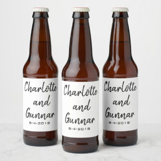 Vintage bruiloft bier fles etiketten, brouwen etik etiket
