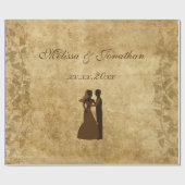 Vintage bruiloft Bride Groom eens per keer Cadeaupapier (Vlak)