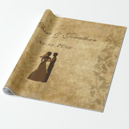Vintage bruiloft Bride Groom eens per keer Cadeaupapier