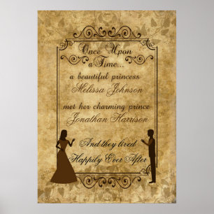 Vintage bruiloft Bride Groom eens per keer Poster