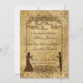 Vintage bruiloft Bride Groom Uitnodigen Kaart