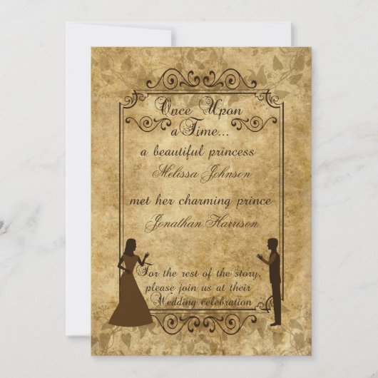 Vintage bruiloft Bride Groom Uitnodigen Kaart (Voorkant)