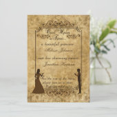 Vintage bruiloft Bride Groom Uitnodigen Kaart (Staand voorkant)