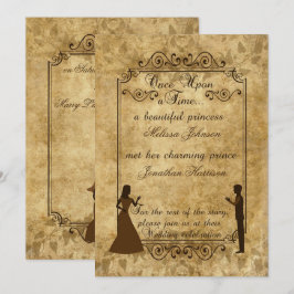 Vintage bruiloft Bride Groom Uitnodigen Kaart