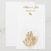 Vintage bruiloft briefpapier (Voorkant / Achterkant)