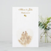 Vintage bruiloft briefpapier (Staand voorkant)