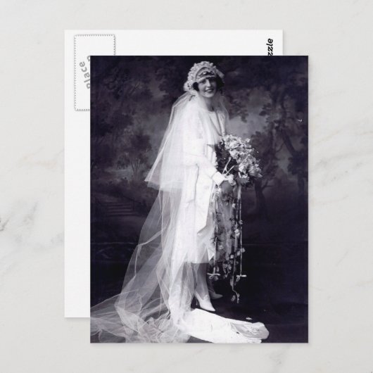 Vintage bruiloft de bruid briefkaart (Voorkant / Achterkant)