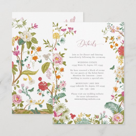 Vintage bruiloft Detail Kaart (Voorkant / Achterkant)